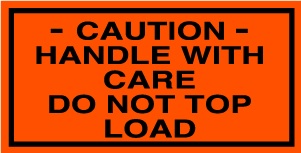 CAUTION HANDLE WITH CARE DO NOT TOP LOAD 3"x5"